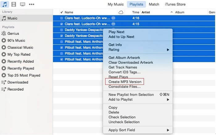 iTunes Create MP3