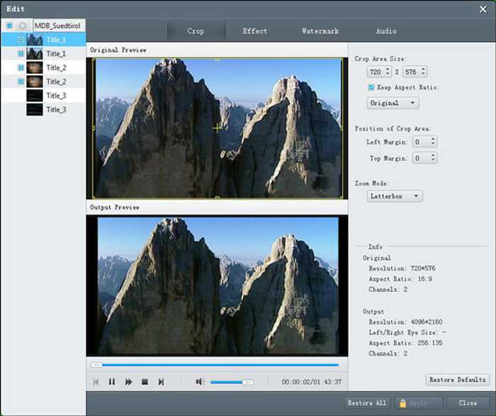Edit and crop videos