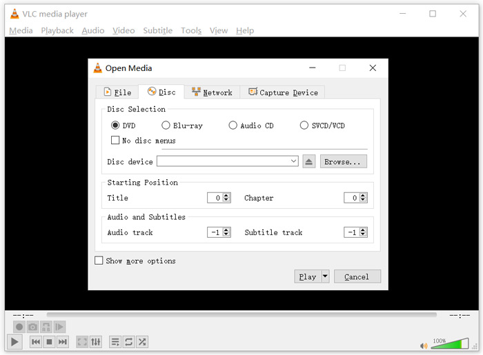 VLC Afspil DVD