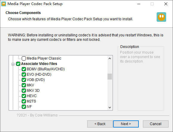 Pacchetto codec lettore multimediale
