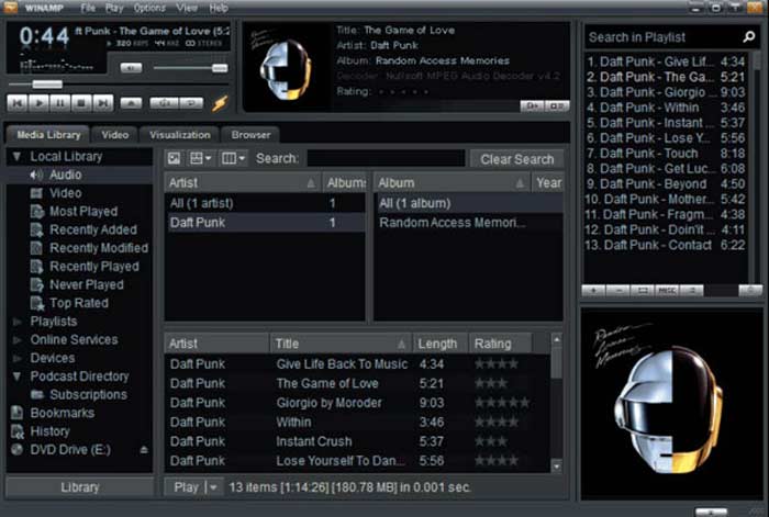 Winamp mp3 oynatıcı