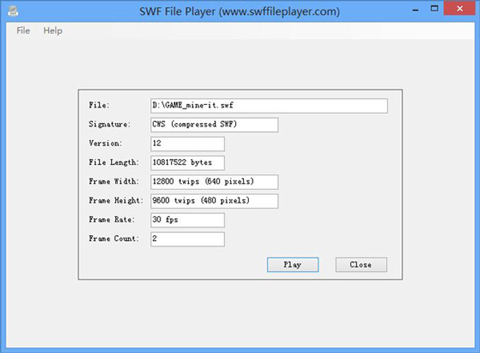 SWF file player