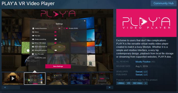 PLAY'A VR Video Player