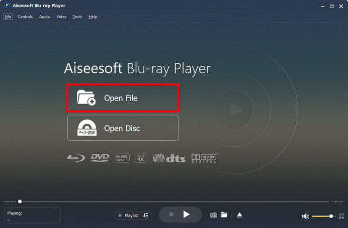 Aiseesoft Blu-ray Player Otevřít soubor