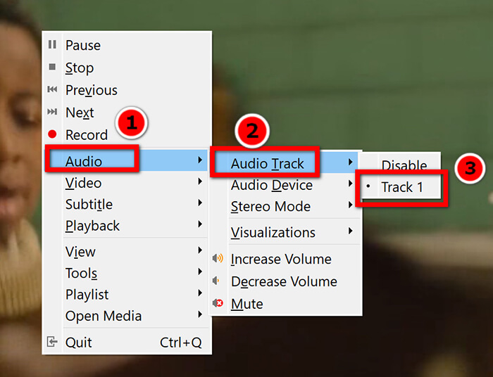 Pista de audio 1 en VLC