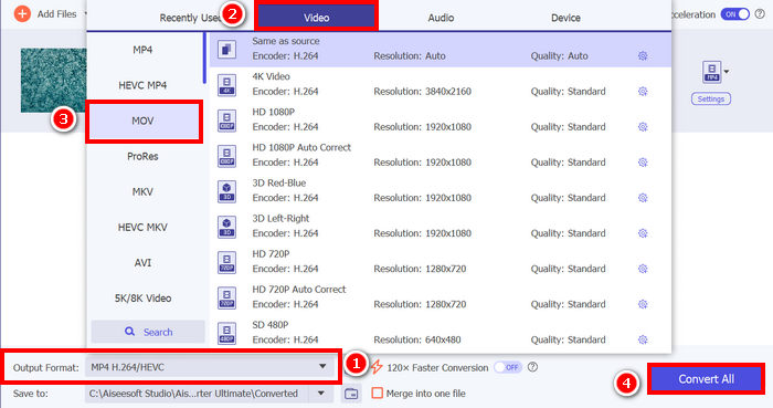 FVC Video Converter Ultimate DVD til MOV-konvertering