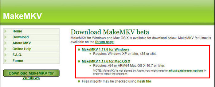 Téléchargement de DVD vers MKV avec MakeMKV