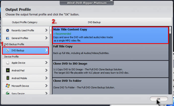 Winx DVD Ripper Platinum Sauvegarde DVD