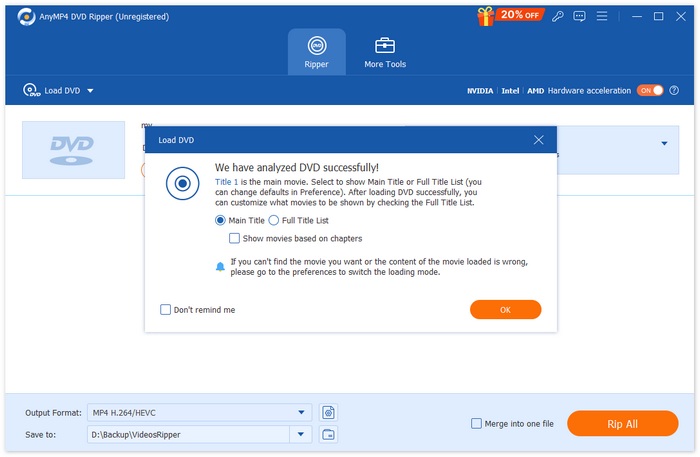 DVD chargé avec succès