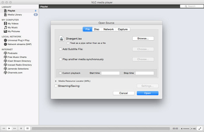 Интерфейс MAC DVD Ripper VLC