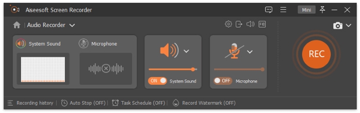 Démarrer l'enregistrement audio