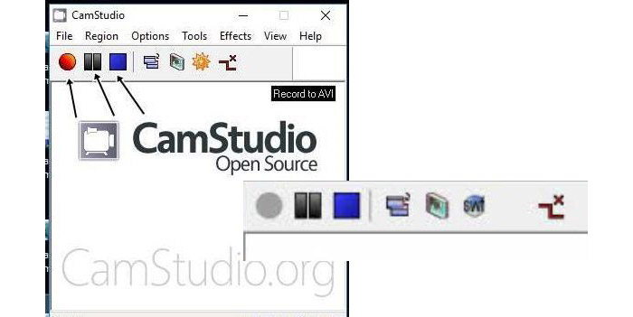 Camstudio record button