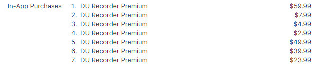DU recorder price