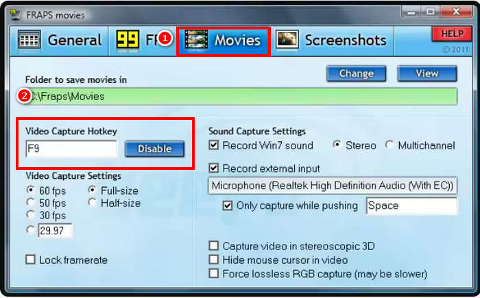 Fraps Skjermopptaker Videoopptak Hurtigtast