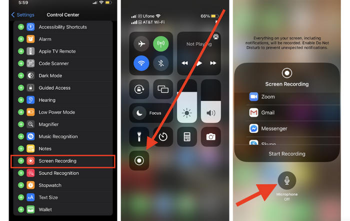 iPhone-skærmoptagelse