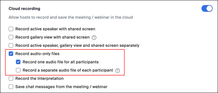 Just Record Audio On Zoom Cloud Recording