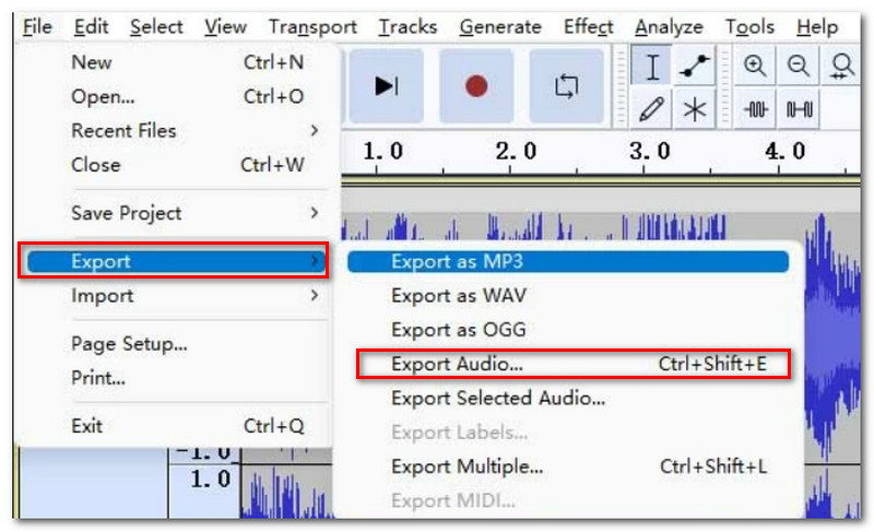 Export The Audio