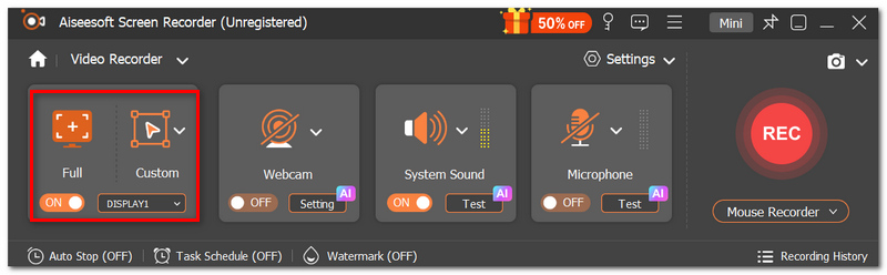 Select Screen Display