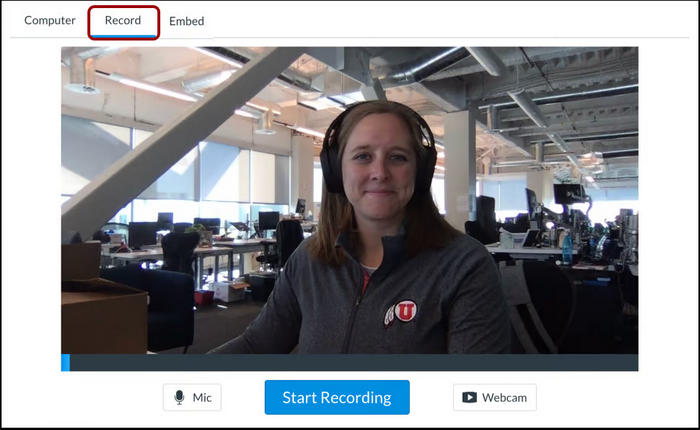 Record A Video Canvas Studio Click Record