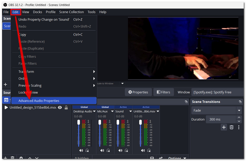 Select Advanced Audio Properties