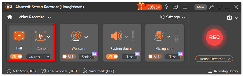 Choose Recording Display
