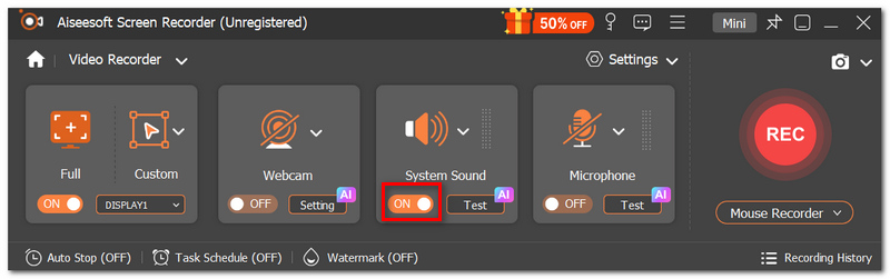 Toggle On System Sound