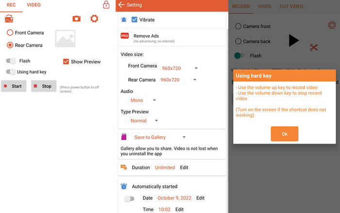 Camera Background Video Record