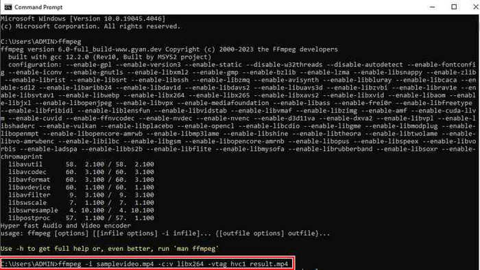 تغيير برنامج الترميز في Ffmpeg