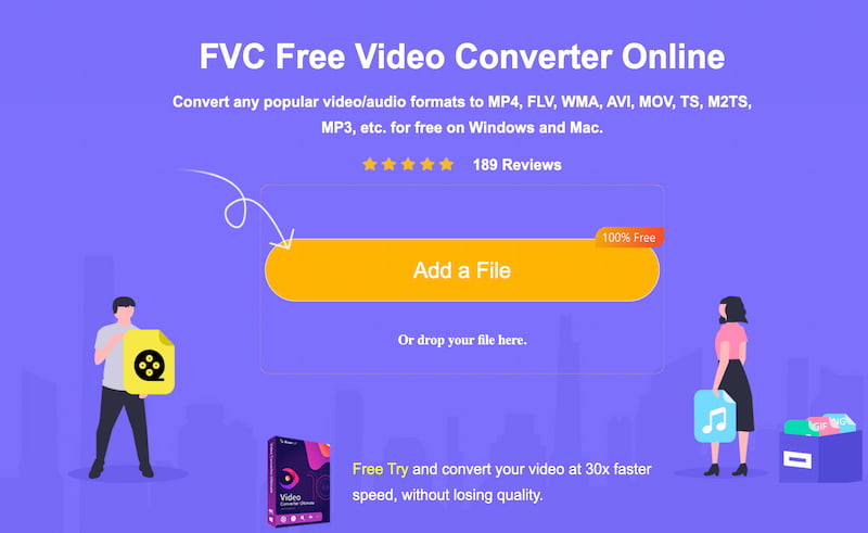 FVC वीडियो कन्वर्टर ऑनलाइन इंटरफ़ेस