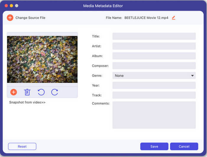 Medien-Metadaten-Editor Personalisieren und speichern