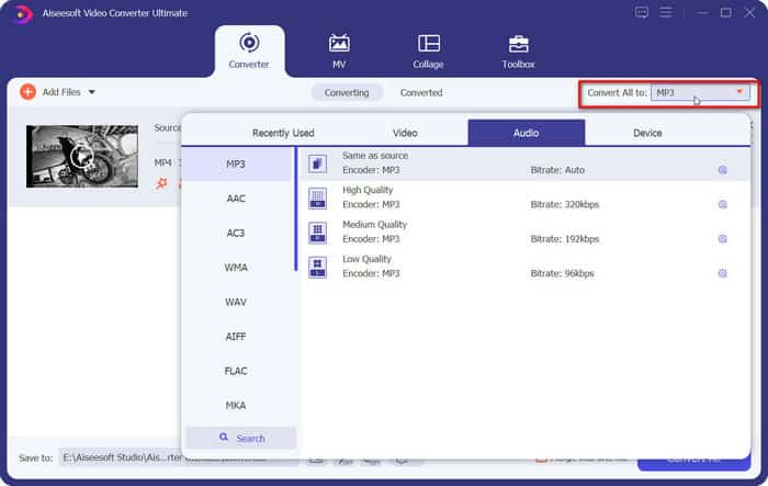 Converteix el format seleccionat