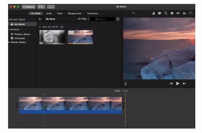 Voeg audio toe aan video-imovie