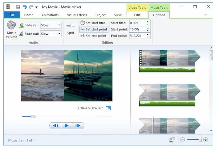 Add Audio into Video Windows Moive Maker