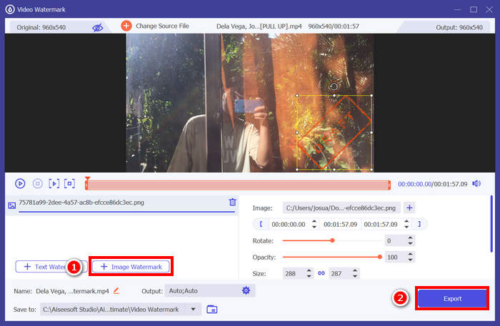 ייצוא סימן מים של וידאו FVC VCU