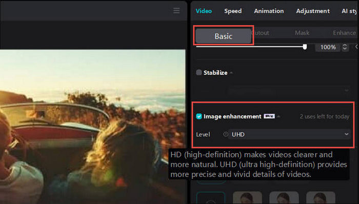 Capcut वीडियो गुणवत्ता बढ़ाएँ इमेज एन्हांसर
