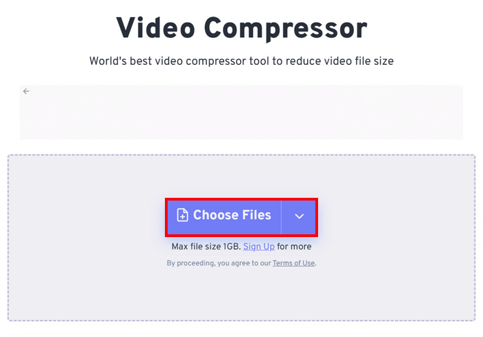 Video comprimeren Freeconvert Bestand toevoegen