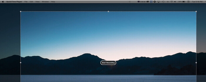 QuickTime'da Kayıt Alanını Seçin