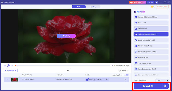 Eksport FVC VCU Video Enhancer