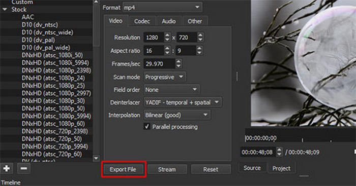 Shotcut Export
