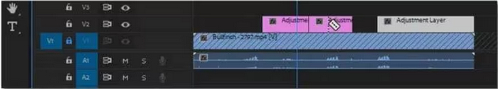 Premiere Pro में एडजस्टमेंट लेयर को कट करें