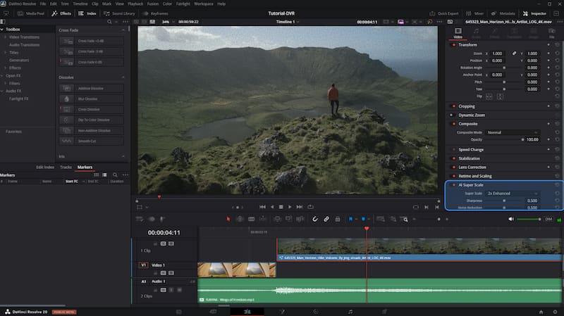 Davinci Resolve Super Ascale Effects