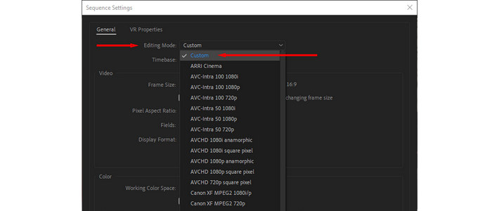 Adobe Premiere Pro Editing Mode Custom