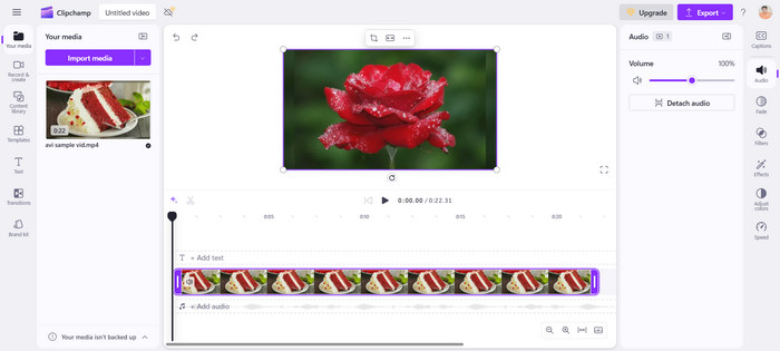 Editare MP4 online ClipChamp