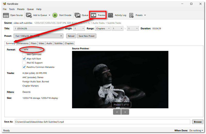 Select MP4 Format